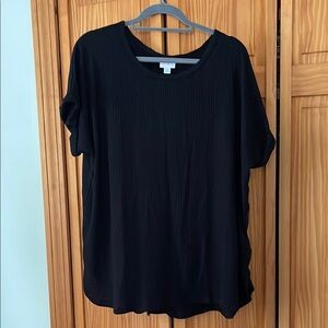 Solid black Misty mixed media top